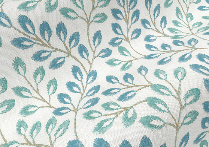 Fitzrovia Print, Horizon Blue - Motorised Roman Blind - Image 4